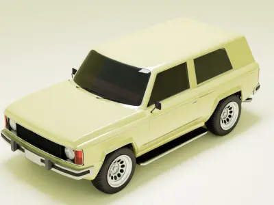 Generic 80s 2 door SUV  Low-poly 3D model