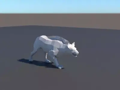 lowpoly Hyena wolf 3D model