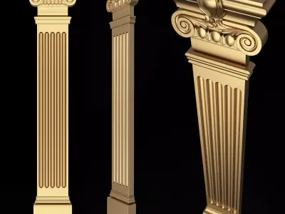 Column Capital 0303 Low-poly 3D model