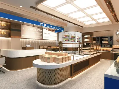 Bakery Patisserie Shop Low-poly 3D model