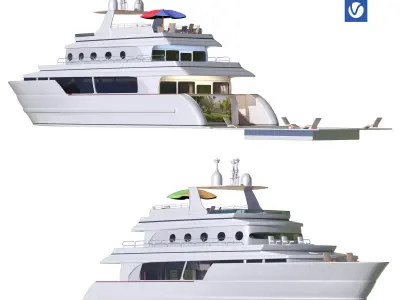 personal yacht 3D model buy