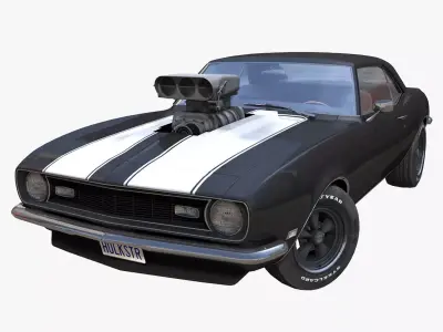 American muscle car Low-poly 3D model