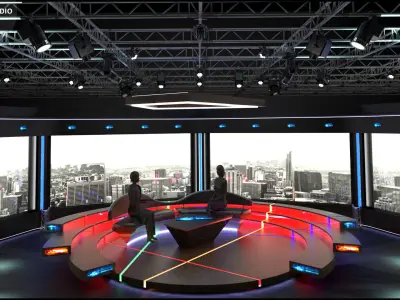 Virtual TV Studio Sets - Collection Vol 11 - 2 PCS DESIGN 3D model
