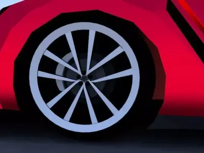 3D New Wheel Hypercar Low-poly 3D model