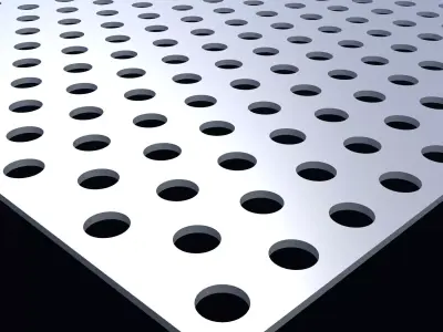 Perforated panel with 22 percent opening 25O51 3D model