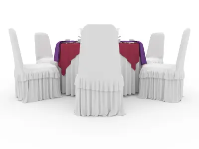 Banquet Table and Chair 30 3D model