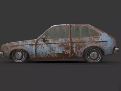 Abandoned Car - Chevrolet Chevette Low-poly 3D model