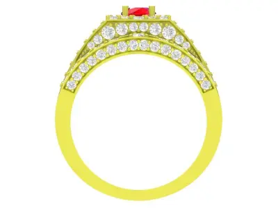 Luxury Cluster Diamond Ring for Men 4073 3D print model