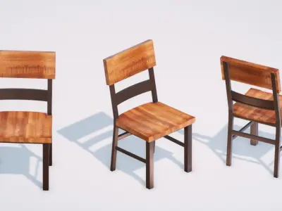 Chairs Pack PBR Low-poly 3D model