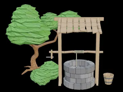 Low Poly Well Free low-poly 3D model