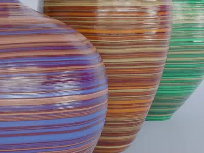 Interior decorative ceramic ethno vases 3D model