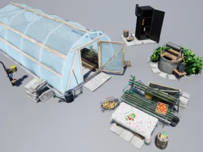 Greenhouse - Gardening Tools Low-poly 3D model