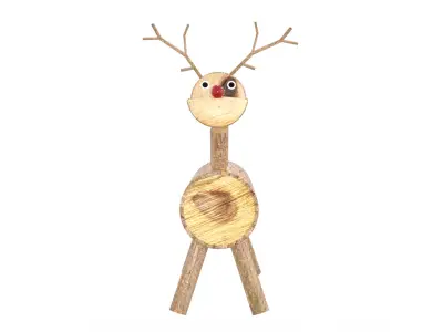 Christmas Logs Deer Low-poly 3D model