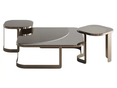 Fendi Casa Bent Glass Coffee Table 3D model