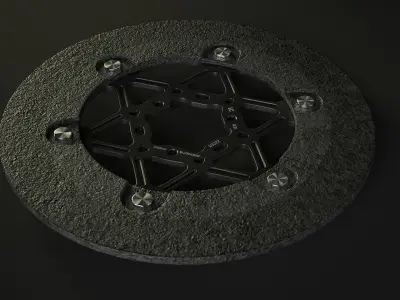 Carbon Disc brake rotors Low-poly 3D model