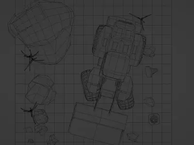 Isometric Vehicles Excavator  Low-poly 3D model