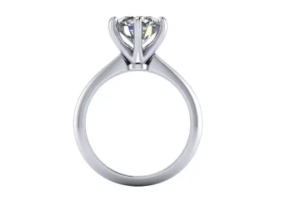 Solitaire Diamond Wedding Ring R4 3D print model