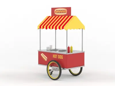 Hot Dog Cart 3D model