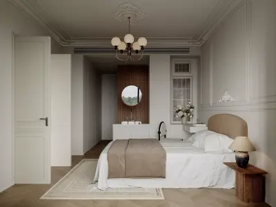 Luxury living room dining room interior scenes  01 3D model