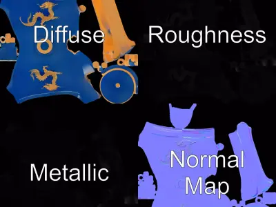 Dragon Porcelain Teapot model pack Low-poly 3D model