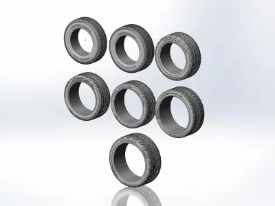 Set of tyres for scale models 3D print model