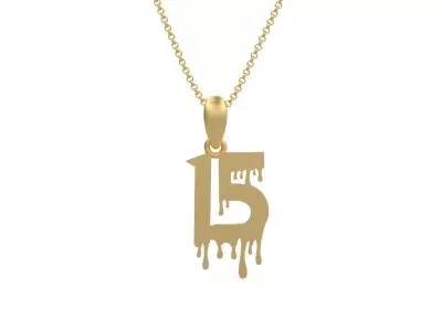 Model 1248 15 Bloody Terror Initial Number Pendant 3D print model