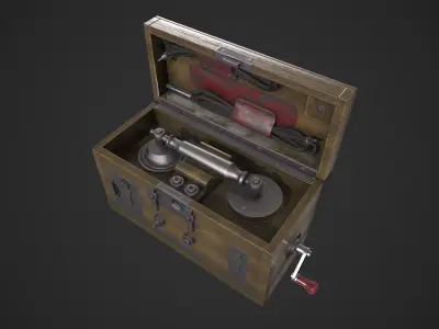 Field Telephone Low-poly 3D model