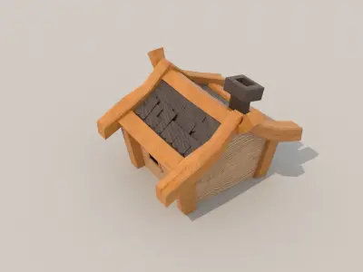 Small Wooden Forest Hut Free low-poly 3D model