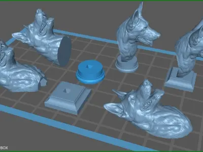 Belgian Shepherd Malinois bust 3D print model