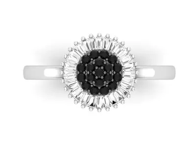 AV 604 Diamond Ladies Cluster Flower Ring 3D print model