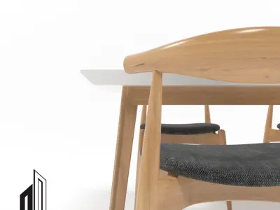 Dining Table Set 01 3D model