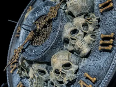 Timeless Skull Wall Clock 3D print model