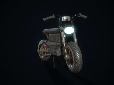 Electric Motorcycle Low-poly 3D model