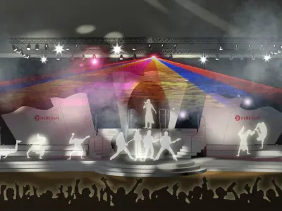 Abstract stage  backdrop design V1 3D model