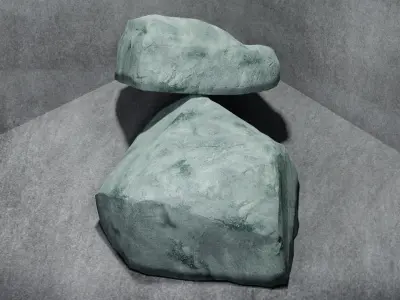 Granite Stones Low Poly models Game-ready Low-poly 3D model