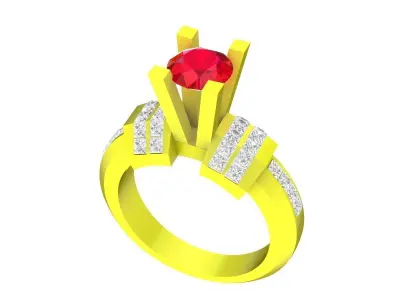 A6889 Luxury Korean Style Diamond Women Engagement Ring 3D Print 3D print model