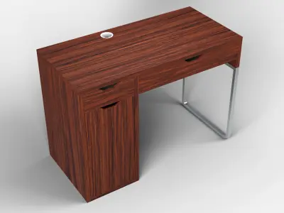 Study Desk 01 - Dark Wood 3D model