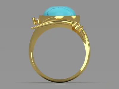 Yellow Gold Womens Ring jr00153 3D print model