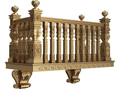 Classic Balcony 01 Low-poly 3D model