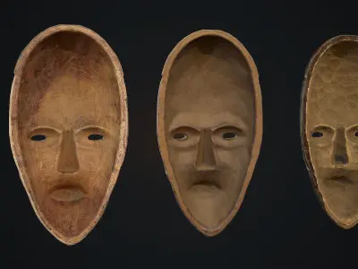 African mask 4 Low-poly 3D model