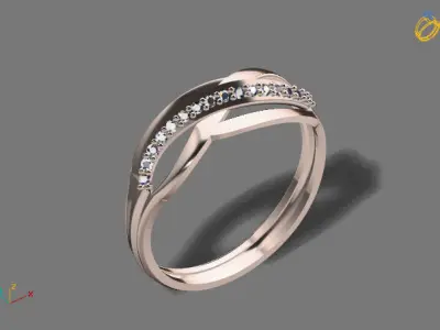 Womens Diamond Signet Ring Women Rings 3dmodels 3D print model 3D print model get