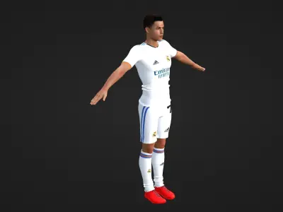 Cristiano Ronaldo - Real Madrid - Two Models Low-poly 3D model