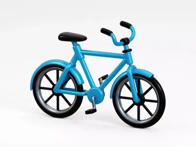 Cartoon Bicycle Low-poly 3D model