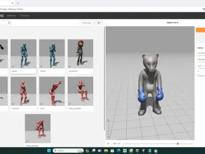 Boxing Wolf Animal Animated Low-poly 3D model