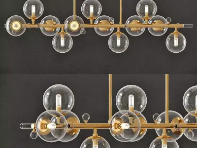 Chandelier with balls hanging from it 3D model