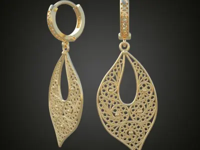 Earring 3D model 3D printable model 0059-8 3D print model