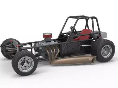 Vintage Dirt Modified stock car Base Version 3 Scale 1 to 25 3D print model