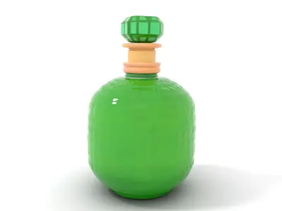 Emerald Crystal Perfume Bottle model pack Low-poly 3D model