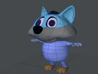 KOYOTE CARTOON Low-poly 3D model