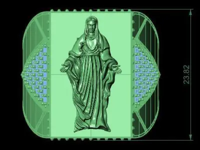 Jesus Diamond Ring Texture 3D print model